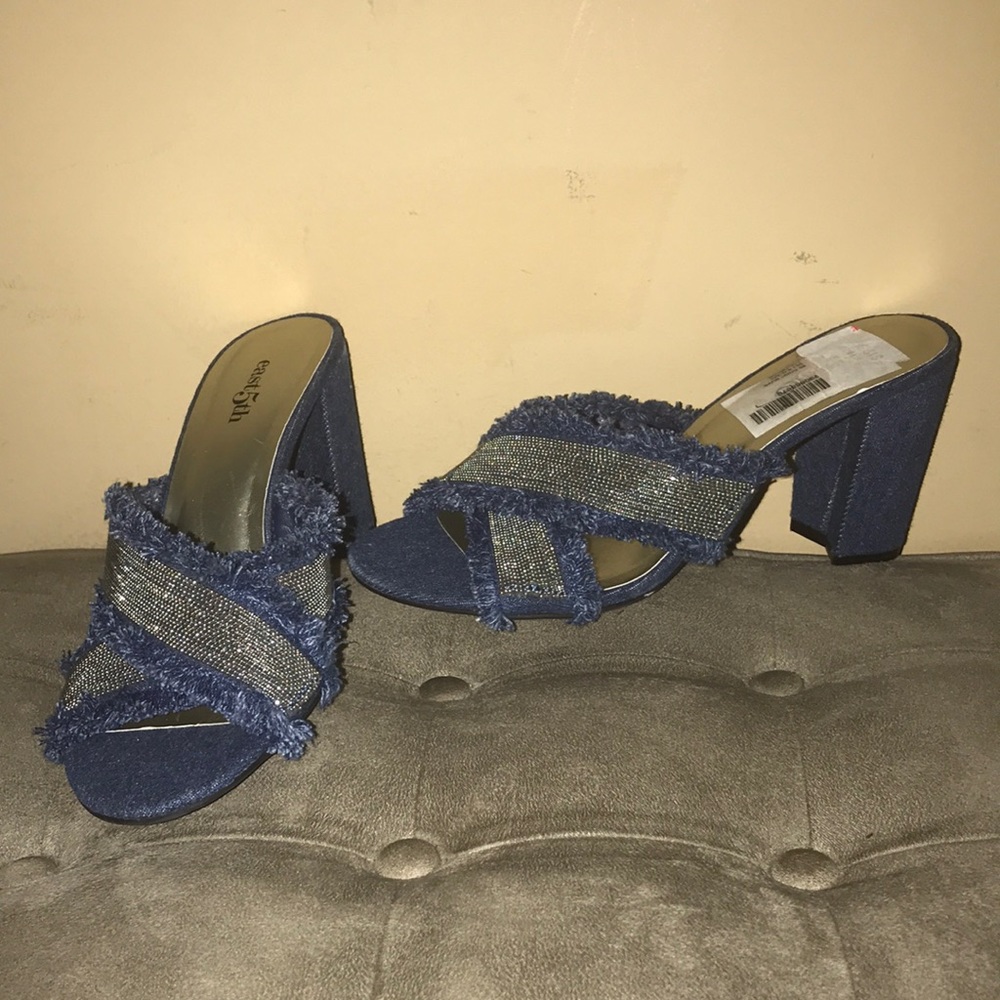 East 5th Denim Slides Sandals